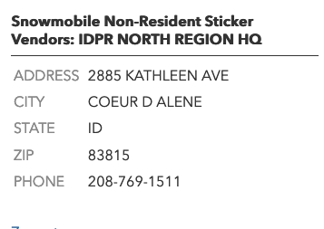 User Permits for this riding area