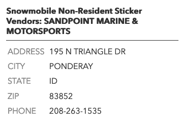 User Permits for this riding area