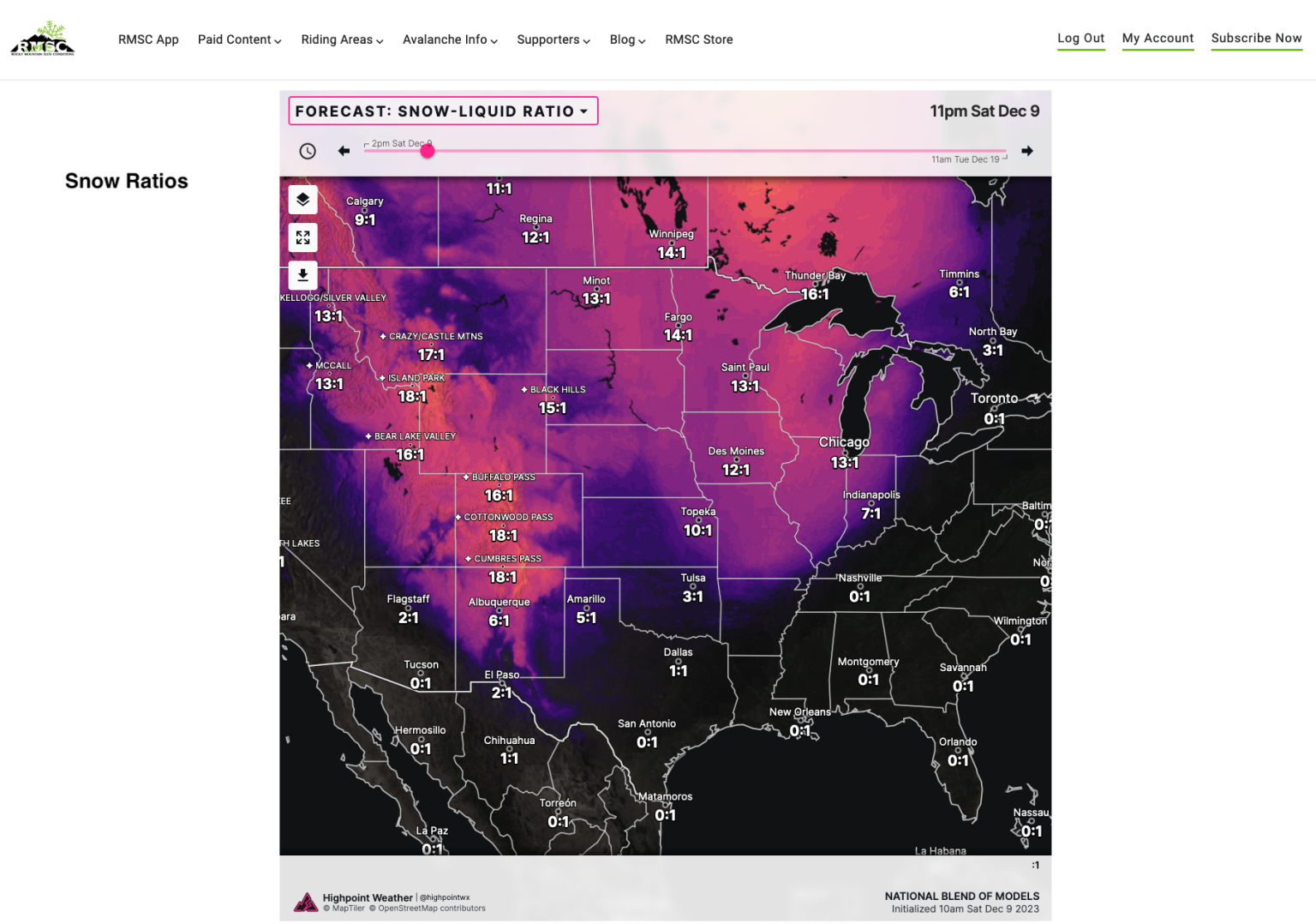 Interactive Snow Map *Guide* – Rocky Mountain Sled Conditions